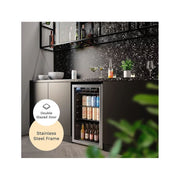 hOmeLabs Beverage Refrigerator and Cooler - 120 Can Mini Fridge with Glass Door for Soda Beer or Wine - Small Drink Dispenser Machine for Office or Bar with Adjustable Removable Shelves
