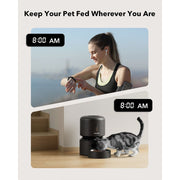 Petlibro Granary Stainless Steel 5L Automatic Dog and Cat Feeder with Voice Recorder, Programmable 6 Meals, Freshness Preservation, Black