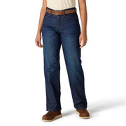 Carhartt Women's The Carpenter Lined Jean, Fleece Lined, Downpour Blue, Size 14, Mid-Rise, Loose Fit, Durable Stretch Denim, 107119
