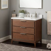 Signature Hardware ER Mahogany Vanity Cabinet soft close undermount drawers