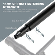 Apecyc 12mm U-Lock Bike Lock with 4ft Security Cable, Keyed Heavy Duty Bicycle Lock with Mounting Bracket and Dust Cover for Ebike, Scooter, Motorcycle