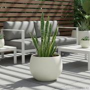 Mainstays Jordan Large Round Resin Planter, Vanilla Dream, 16in x 16in x 12in, MS5701209316114