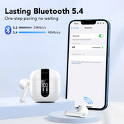 CASCHO A9 Bluetooth 5.4 HiFi Stereo Wireless Earphones, White