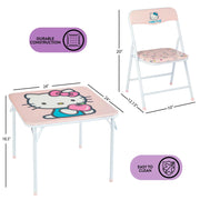 Hello Kitty WK950191 Kids' 3-Piece Table and Chairs Set, Pink