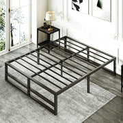 Amolife 1023361-3 Queen Size Metal Platform Bed Frame with Solid Metal Slat Support, Black