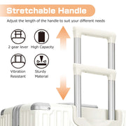 AMZFUN 20 Inch Carry On Luggage, Aluminium Frame, PC ABS Hard Shell, No Zipper with Double TSA Locks, White, HH-802-28-WHITE