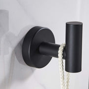 Marmolux Acc 5-Piece Matte Black Bathroom Hardware Set, SUS 304 Stainless Steel, Wall Mounted Towel Bars, Towel Ring, Toilet Paper Holder, Towel Hook, MA-S911-5BK