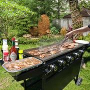 KingChii 5-Burner Propane Griddle, 38 in, 539 sq in Cooking Surface, 41,250 BTU, Portable Outdoor Grill, Black, KC1995A5