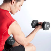SPRI Deluxe Vinyl Dumbbells (Dark Grey, 15-Pound,Set of 2)