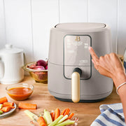 Beautiful 29017 3 Qt Air Fryer with TurboCrisp Technology, EverGood Ceramic Nonstick Coating, Porcini Taupe
