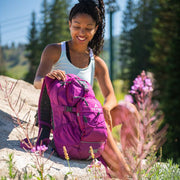 Teton Oasis Hydration Backpack, 18L Capacity, Plum Purple, Lightweight Water Pack with 2L Bladder, Sewn-in Rain Cover, Adjustable Straps, Ambidextrous Hydration Ports, 3218PL