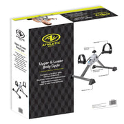 Athletic Works Folding Mini Trainer Bike, Adjustable Resistance, Built-In LCD Monitor, Gray, WMAW-150101-RC