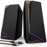 LENRUE E-1059 Computer Speakers for Desktop Monitor, USB/USB-C Powered PC Speakers with Loud Stereo Sound, Headphone-in for Desktop, iMac, MacBook, Laptop, Monitor