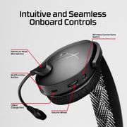 HyperX Cloud Jet Dual Wireless Gaming Headset, 40mm Drivers, 2.4GHz RF and Bluetooth 5.3, Black, AJ0T1AA