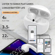Senbaidali Air Pro6 Tws Wireless Bluetooth Headphones, Smart Touch Control, Active Noise Cancellation, In-Ear Sport Earbuds with Charging Case