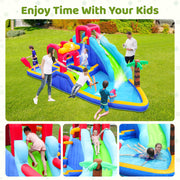 Neche Large 11-in-1 Inflatable Water Slide Bounce House, 222 in Length, 135 in Width, 82 in Height, 450W Blower, Holds Up to 6 Kids Ages 3-8, Max Weight 495 lbs