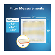 Filtrete Furnace Air Filter 25x25x1, MPR 800 MERV 10 Micro Particle Reduction, Pleated 4 Pack
