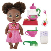 Baby Alive G06105X0 Bubbly Tea Party Berry Boo, Black Hair Baby Doll, Toys for Girls & Boys 3+