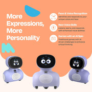Miko EMK4P Mini - Interactive Robot for Kids - For STEAM Learning - With Conversational AI - Tech Gift for Kids, Purple