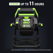 Greenworks Pro 80V 2500-Lumen LED Work Light, Hybrid AC/DC Power, 360 Adjustable Head, Lightweight with Hanging Hook, Tool Only