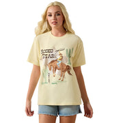 Ariat Women's Pear Sorbet Rodeo Star T-Shirt, Relaxed Straight Loose Fit, Cotton Stretch Jersey, Screen-Printed Graphic, Large, 10071654