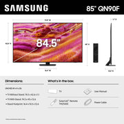Samsung 85-Inch Neo QLED 4K QN90F Series Mini LED Smart TV with Vision AI, Neo Quantum HDR+, Object Tracking Sound+ Dolby Atmos, Glare-Free Screen, 165Hz Refresh Rate, QN85QN90FAFXZA