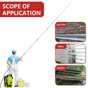 DAIMOT 24 FT Telescoping Pressure Washer Wand with Brush, 7 Spray Nozzle Tips, 2 Hose Adapters, Support Belt, Aluminum Gutter Cleaner Attachment