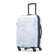 American Tourister Arabella Hardside Carry-On Luggage with Spinner Wheels, Combination Lock, Speckle White Floral Rose Gold Pattern