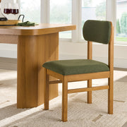 Better Homes & Gardens BH2402125171009 Juliet Dining Chairs 2 Pack, Light Honey Finish & Olive Green