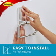 Command Bath Satin Nickel Toilet Paper Holder, Wall-Mounted Metal, Damage-Free Installation, Includes 2 Adhesive Strips, BATH53-SN-ESF