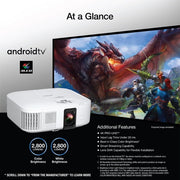 Epson Home Cinema 2350 4K PRO-UHD Smart Streaming Video Projector, 3-Chip 3LCD, HDR10, HLG, 2800 Lumens, 10W Speaker, Bluetooth, White, V11HA73020-N