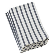Saro Lifestyle Striped Design Cotton Table Napkin Set of 4, 20 in, Navy Blue