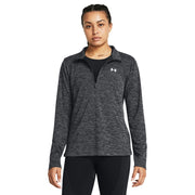 Under Armour Tech Textured Half-Zip Long-Sleeve Pullover for Ladies - Black/White - L