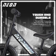 Yvolution Neon Balance Bike with LED Light-Up Wheels, Adjustable Seat and Handlebar, 12-Inch Puncture-Proof Tires, Lightweight Steel Frame, Black NT52B1