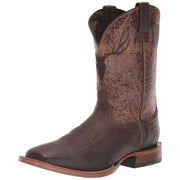 Ariat Crosshair Western Boot, Full-Grain Leather, Wide Square Toe, TekStep Comfort System, Dark Whiskey Brown, Size 9 Medium, 10046827