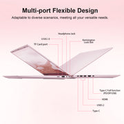 RNRUO Pink Laptop Computer, 15.6 in FHD IPS Display, Intel Pentium Gold 6500Y 2 Cores up to 3.4GHz, 8GB RAM, 256GB SSD, Windows 11 Pro, Wi-Fi 6, Bluetooth 5.0, USB 3.2, HDMI, Kensington Lock