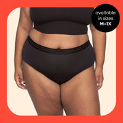 Thinx For All Leaks Women's Hi-Waist Incontinence Underwear, Light Absorbency, Black, Extra Large