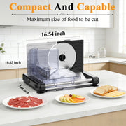 Wnkim Adjustable Electric Meat Slicer with 6.7in Removable 420 Stainless Steel Blade, 0-17mm Thickness, Child Safety Lock, Black, MS-4002