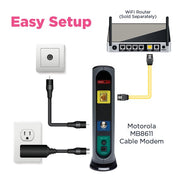 Motorola MB8611 DOCSIS 3.1 Multi-Gig Cable Modem Pairs with Any WiFi Router Approved for Comcast Xfinity, Cox Gigablast, Spectrum 2.5 Gbps Port 2500 Mbps Max Internet Speeds