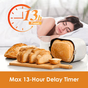 Kitchen In The Box 2lb Bread Maker with 12-in-1 Baking Programs, Auto Fruit Nut Dispenser, 13-Hour Delay Timer, Nonstick Pan, Keep Warm Function, Purple, KBM18