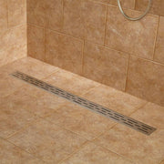 Brushed Stainless Steel Rectangular Shower Drain, Removal Tool and Filter, CUPC & UPS Approved - 40