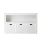 Your Zone YZ5336278612002 Kids Toy Storage Cabinet with Three Rolling Bins, White Finish