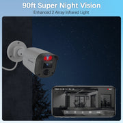 WEILAILIFE 5MP Wired Security Camera System with 6-Channel DVR, 1TB HDD, Red and Blue Warning Lights, 130 Wide-Angle Lens, PIR Human Detection, IP67 Weatherproof