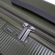 BTL 24-Inch Checked Expandable Hardside Upright Luggage with 360-Degree Hinomoto Spinner Wheels, TSA-Approved Locks, Divider Pockets, Green