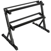 BalanceFrom EEDR-2T 2-Tier Easy-Grab Dumbbell Rack Multi-Level Weight Storage Organizer for Home Gym  600-Pound Capacity