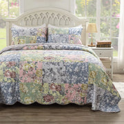 Greenland Home Fashions GL-2205AMSK Emma Traditional Patchwork Floral Quilt Set 3-Piece King/Cal King
