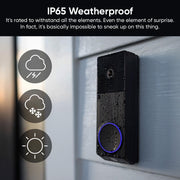 Wyze WVDB-DUO-BL Wireless Duo Cam Video Doorbell, Battery Powered, 2K Full HD Video, Color Night Vision, Two Cameras, Wi-Fi Chime Included, Black