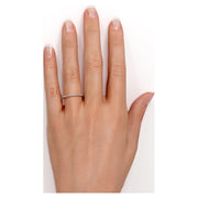 JeenMata Semi Eternity Wedding Ring Band with .25 Carat Round Brilliant Diamonds, 10k Rose Gold