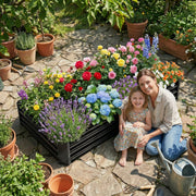 Land Guard Raised Garden Bed, 8x4x1 ft Rectangle, Galvanized Steel, Rust Resistant, Nardo Gray, B3