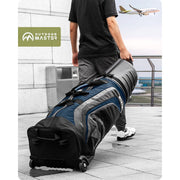 OutdoorMaster Golf Travel Bag with Hard Shell Top, Wheels, Shoes and Accessories Compartment, Rock Black, 803114